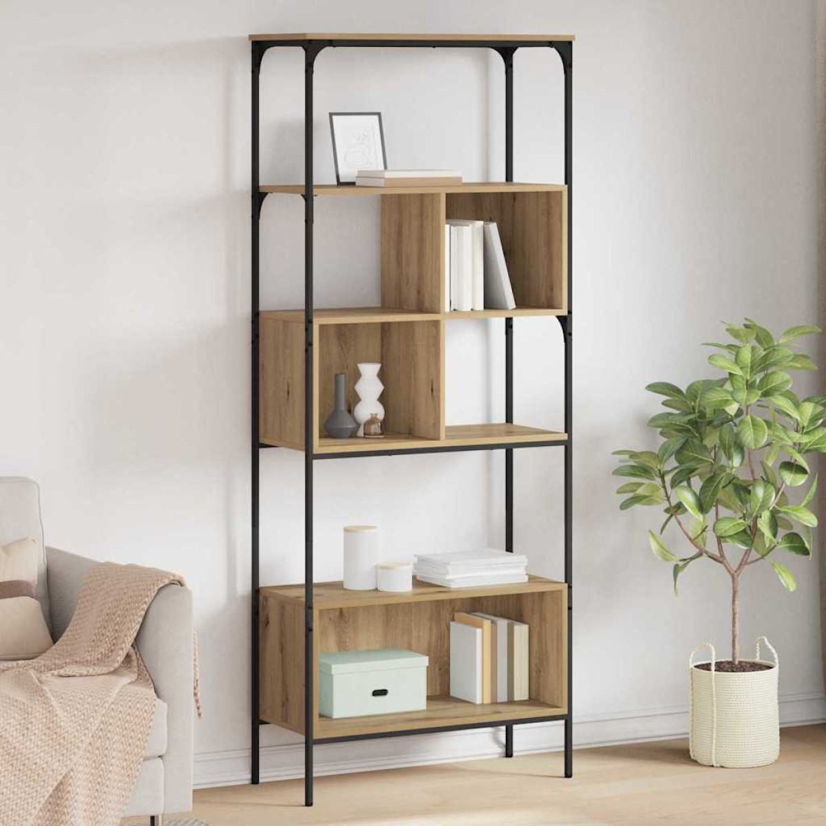 vidaXL Βιβλιοθήκη 7 επιπέδων 76 x 33 x 188,5 εκ Επεξεργασμένο Ξύλο