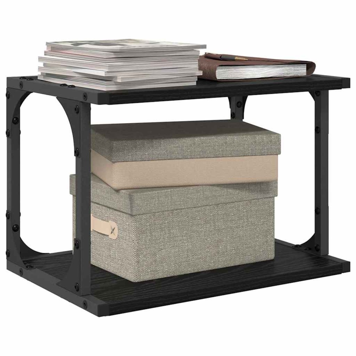 vidaXL Σταντ Εκτυπωτή Μαύρη Δρυς 41 x 28 x 33,5 εκ. Επεξεργασμένο Ξύλο