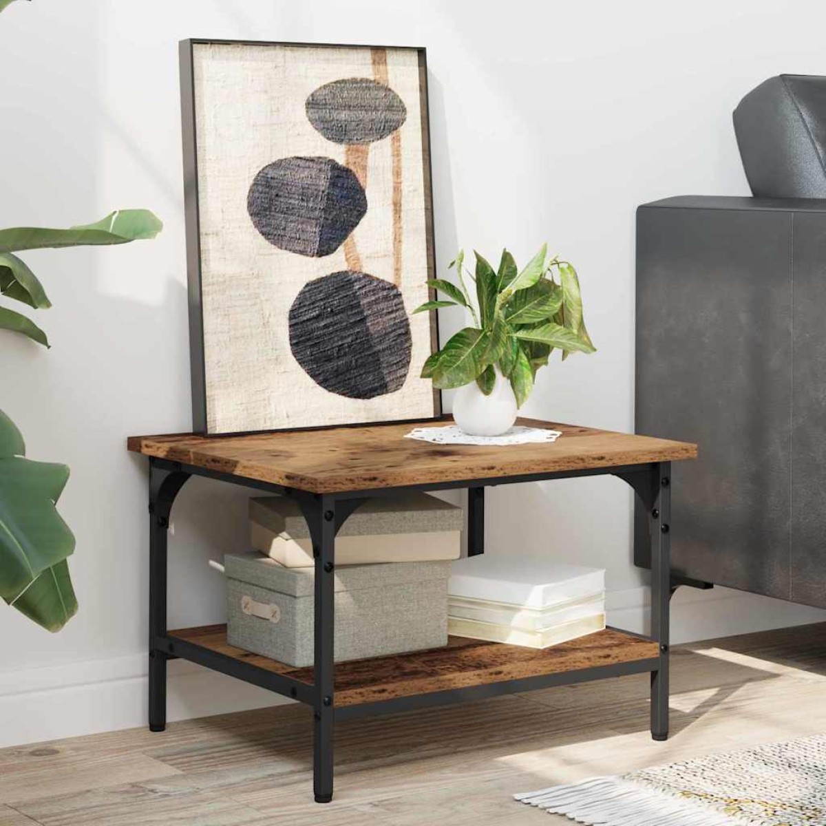 vidaXL Σταντ Εκτυπωτή Παλιό Ξύλο 50 x 40 x 38 cm Επεξεργασμένο Ξύλο