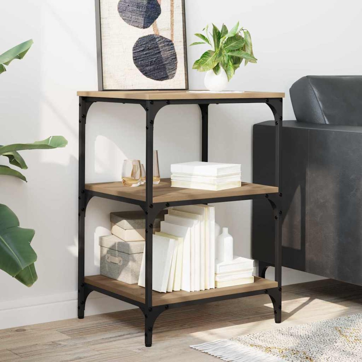 vidaXL Σταντ Εκτυπωτή Artisan Δρυς 50 x 41 x 75 εκ Επεξεργασμένο Ξύλο