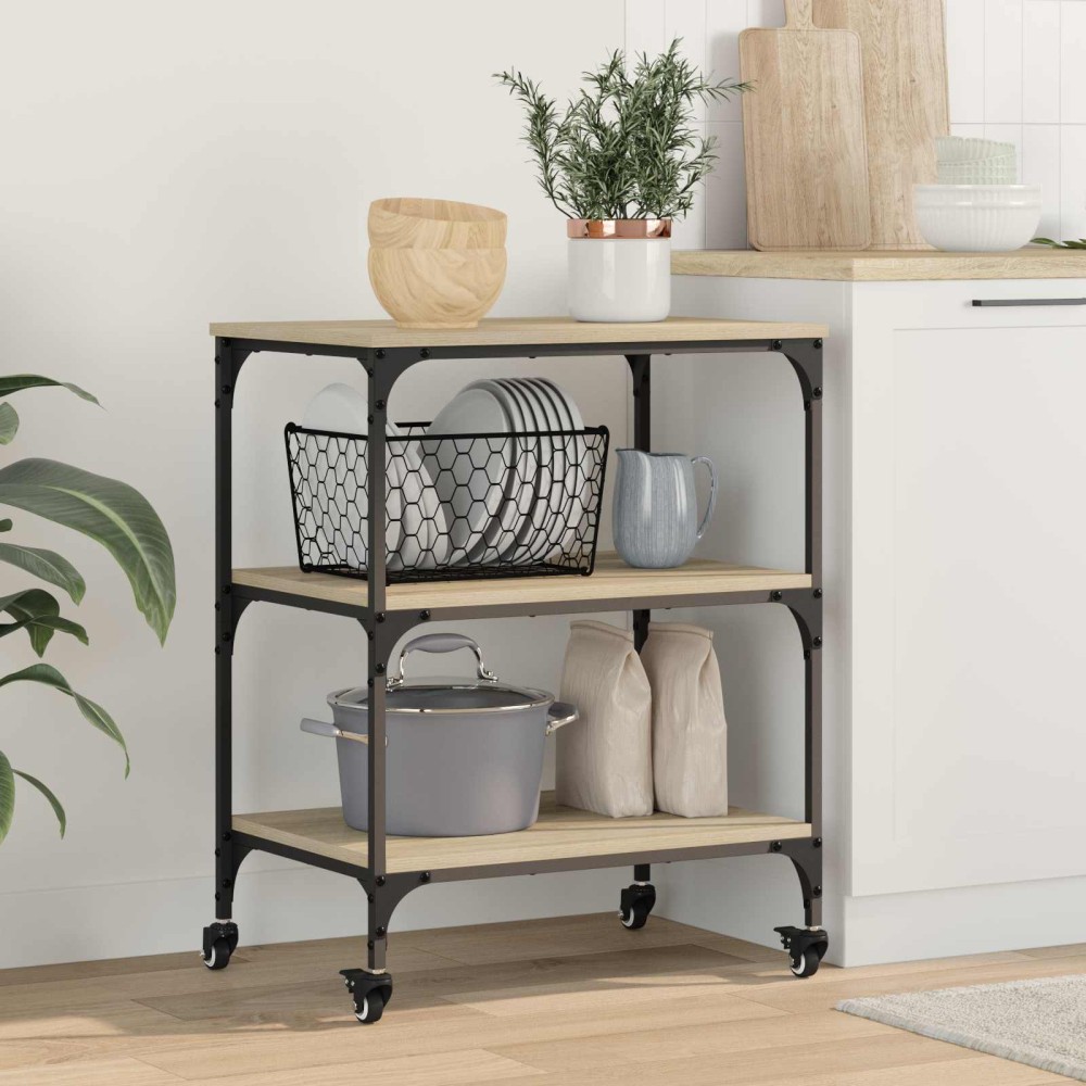vidaXL Καρότσι Κουζίνας Δρύς Sonoma 60 x 41 x 76 εκ.
