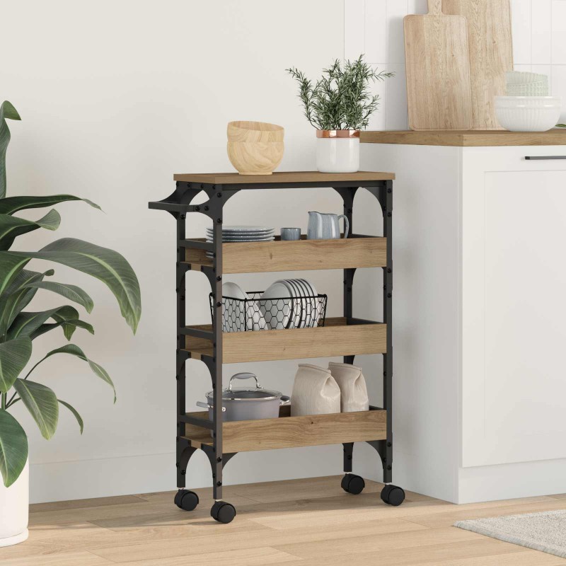 vidaXL Καρότσι Κουζίνας Artisan Oak 53 x 20 x 76 εκ.