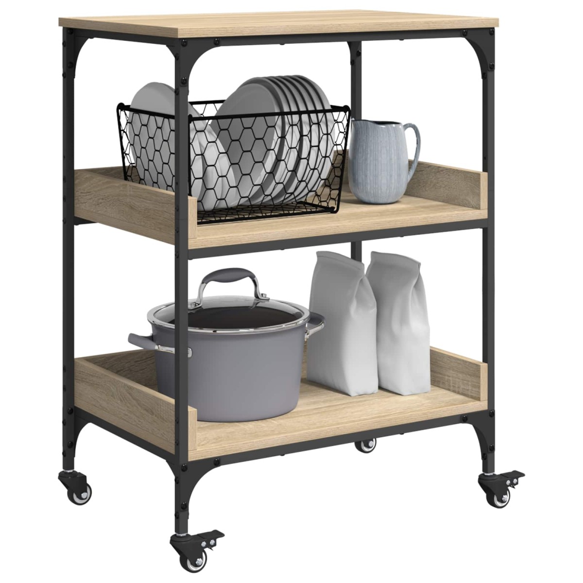vidaXL Καρότσι Κουζίνας Δρύς Sonoma 60 x 41 x 80,5 εκ.