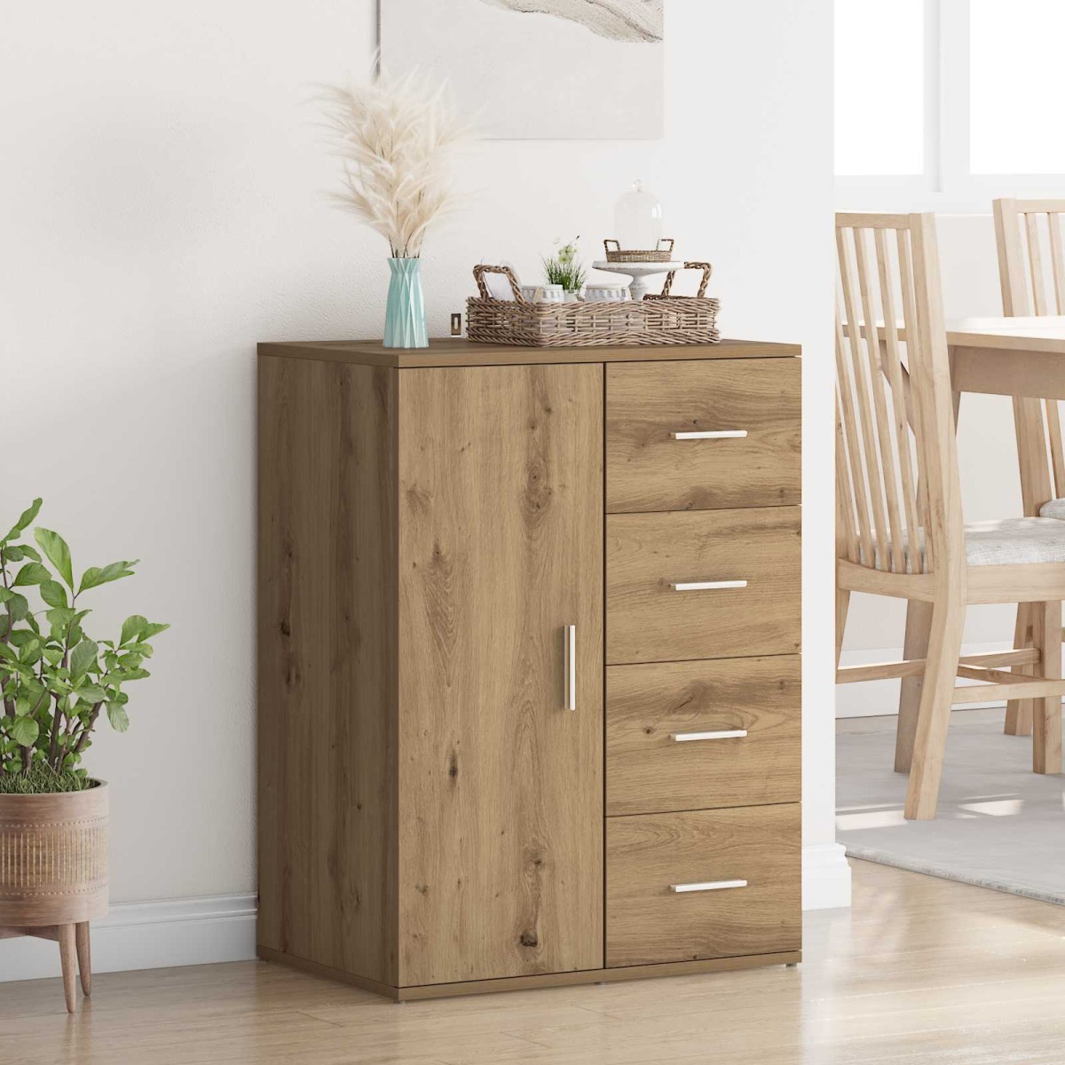 vidaXL Πλαϊνό γραφείο Artisan Oak 59 x 39 x 80 εκ. Επεξεργασμένο Ξύλο