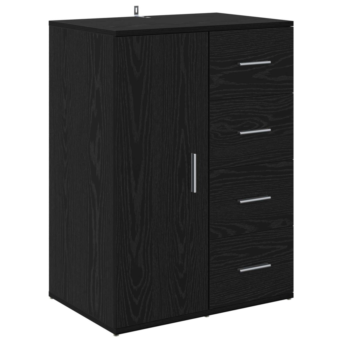 vidaXL Πλαϊνό γραφείο Μαύρη Οξυά 59 x 39 x 80 εκ. Επεξεργασμένο Ξύλο