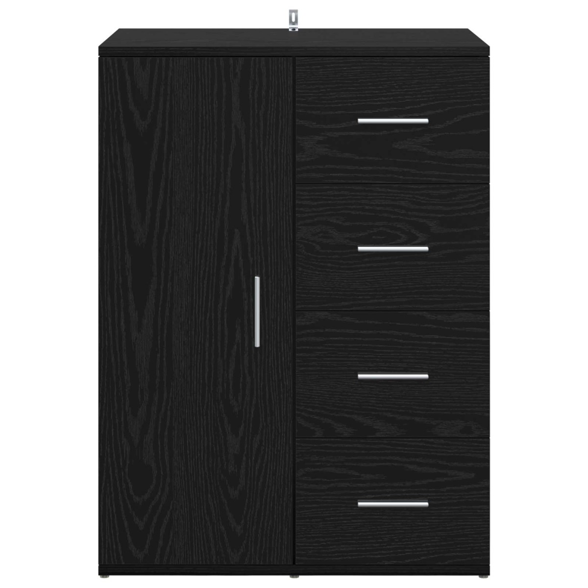 vidaXL Πλαϊνό γραφείο Μαύρη Οξυά 59 x 39 x 80 εκ. Επεξεργασμένο Ξύλο
