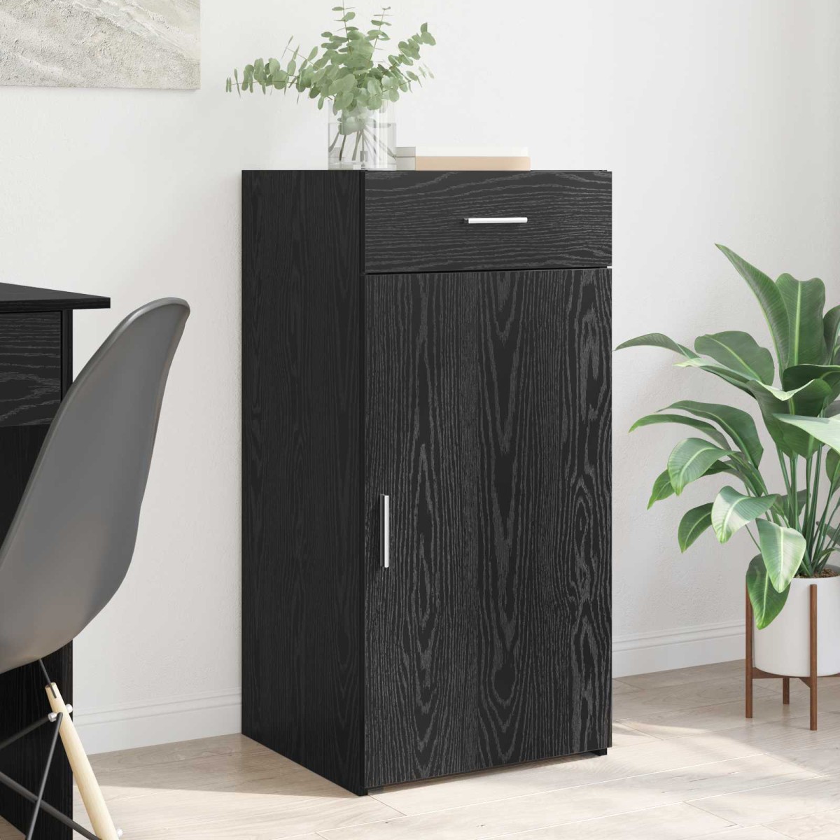 vidaXL Πλαϊνό γραφείο Μαύρη δρυς 45 x 42,5 x 93 εκ. Επεξεργασμένο Ξύλο