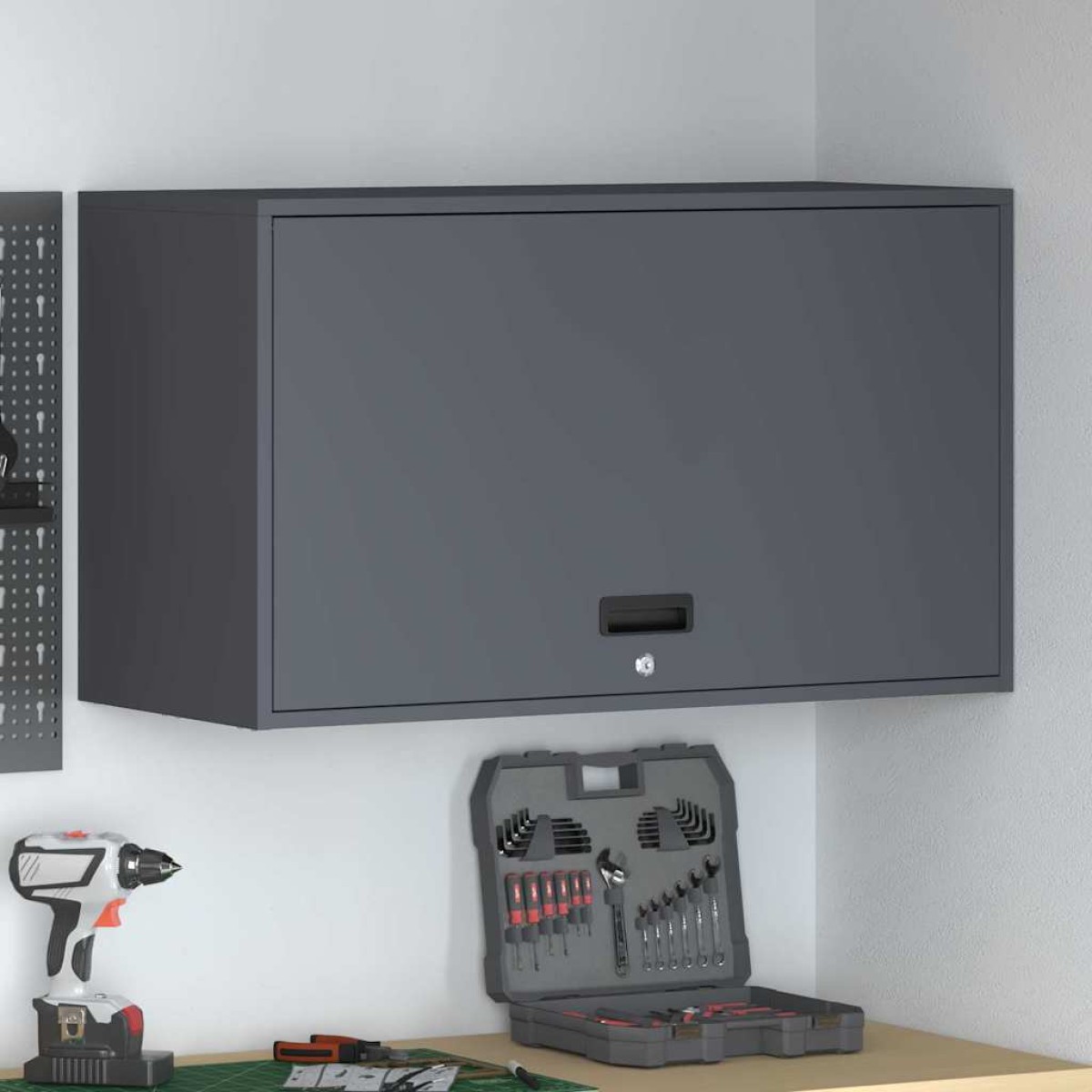 vidaXL Ντουλάπι τοίχου για γκαράζ Ανθρακί 90 x 40 x 53 εκ