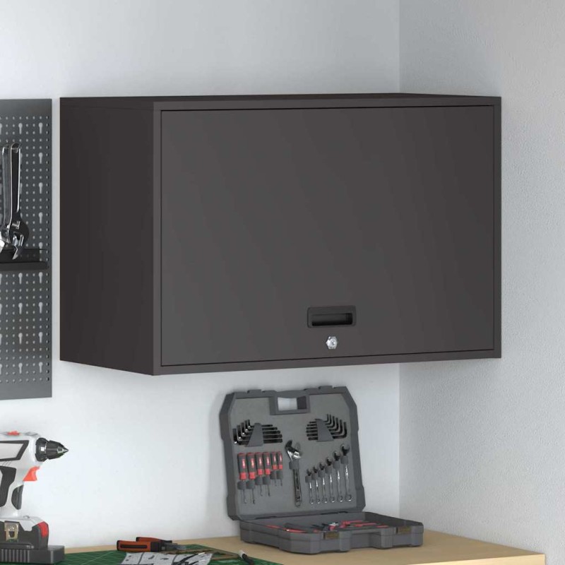 vidaXL Ντουλάπι τοίχου για γκαράζ Μαύρο 80 x 40 x 53 εκ