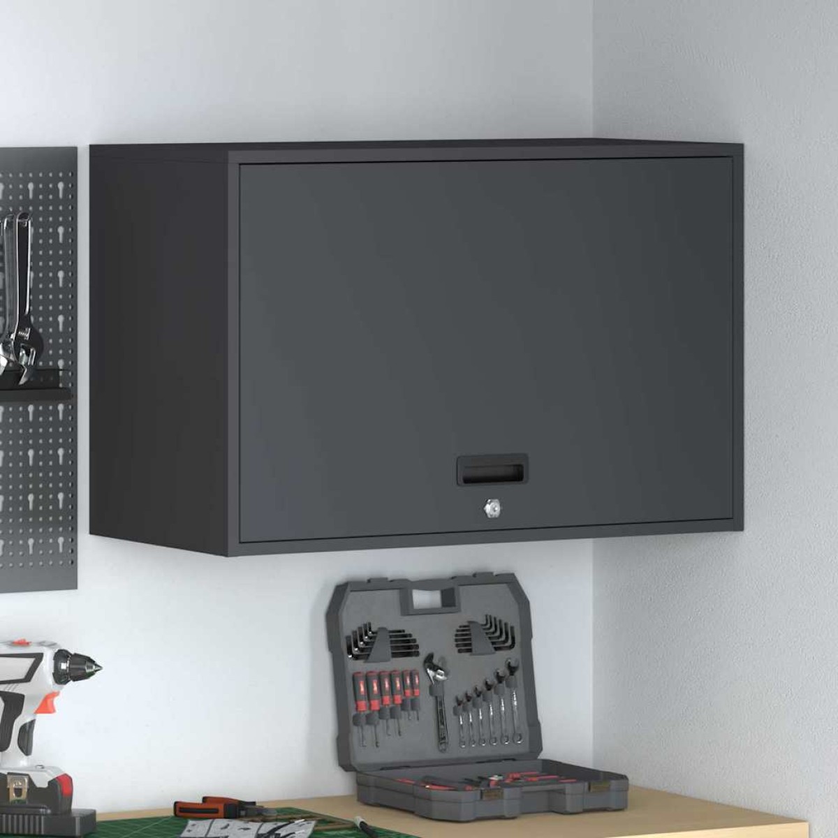 vidaXL Ντουλάπι τοίχου για γκαράζ Ανθρακί 80 x 40 x 53 εκ