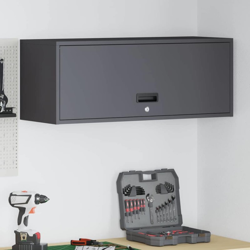 vidaXL Ντουλάπι τοίχου για γκαράζ Μαύρο 90 x 33 x 35 εκ