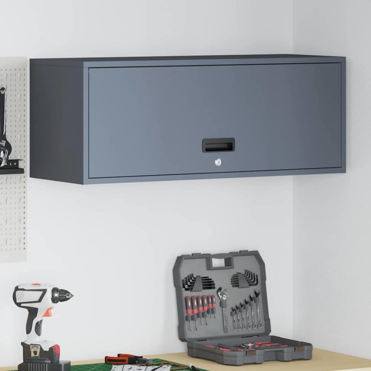 vidaXL Ντουλάπι τοίχου για γκαράζ Ανθρακί 90 x 33 x 35 εκ
