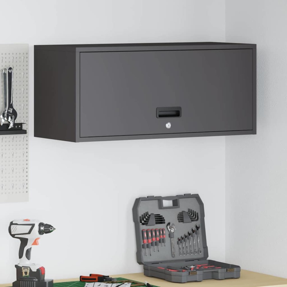 vidaXL Ντουλάπι τοίχου για γκαράζ Μαύρο 80 x 33 x 35 εκ