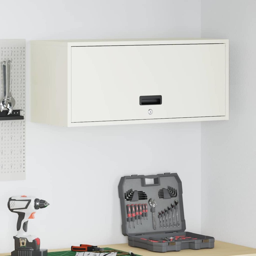 vidaXL Ντουλάπι τοίχου για γκαράζ Λευκό 80 x 33 x 35 εκ