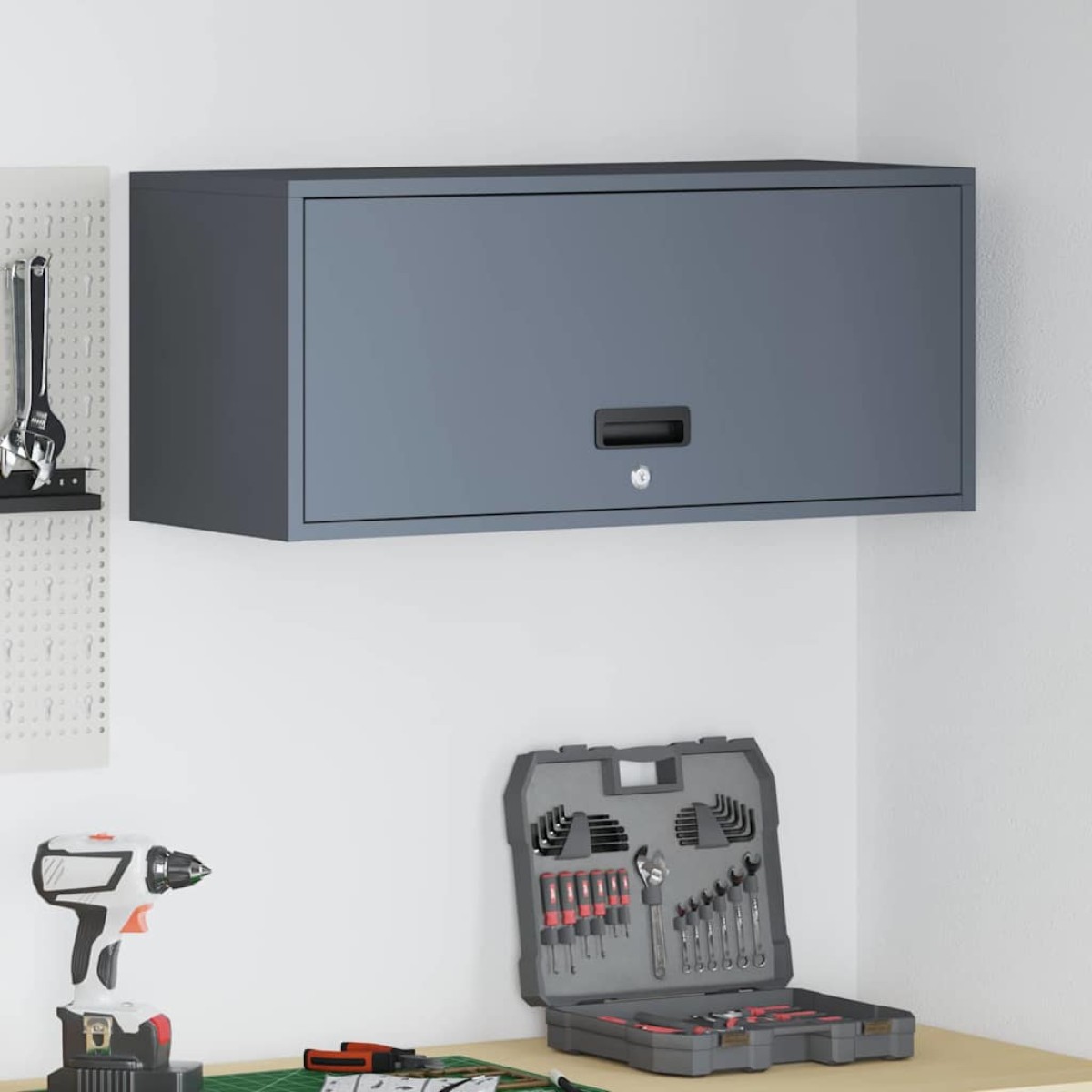 vidaXL Ντουλάπι τοίχου για γκαράζ Ανθρακί 80 x 33 x 35 εκ