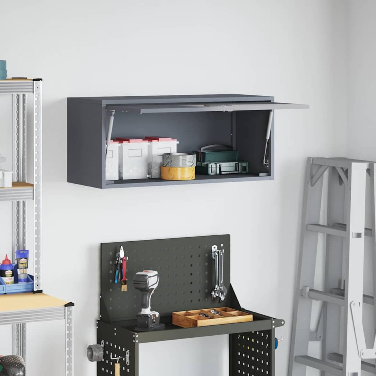 vidaXL Ντουλάπι τοίχου για γκαράζ Ανθρακί 80 x 33 x 35 εκ