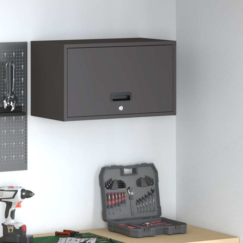 vidaXL Ντουλάπι τοίχου για γκαράζ Μαύρο 60 x 33 x 35 εκ