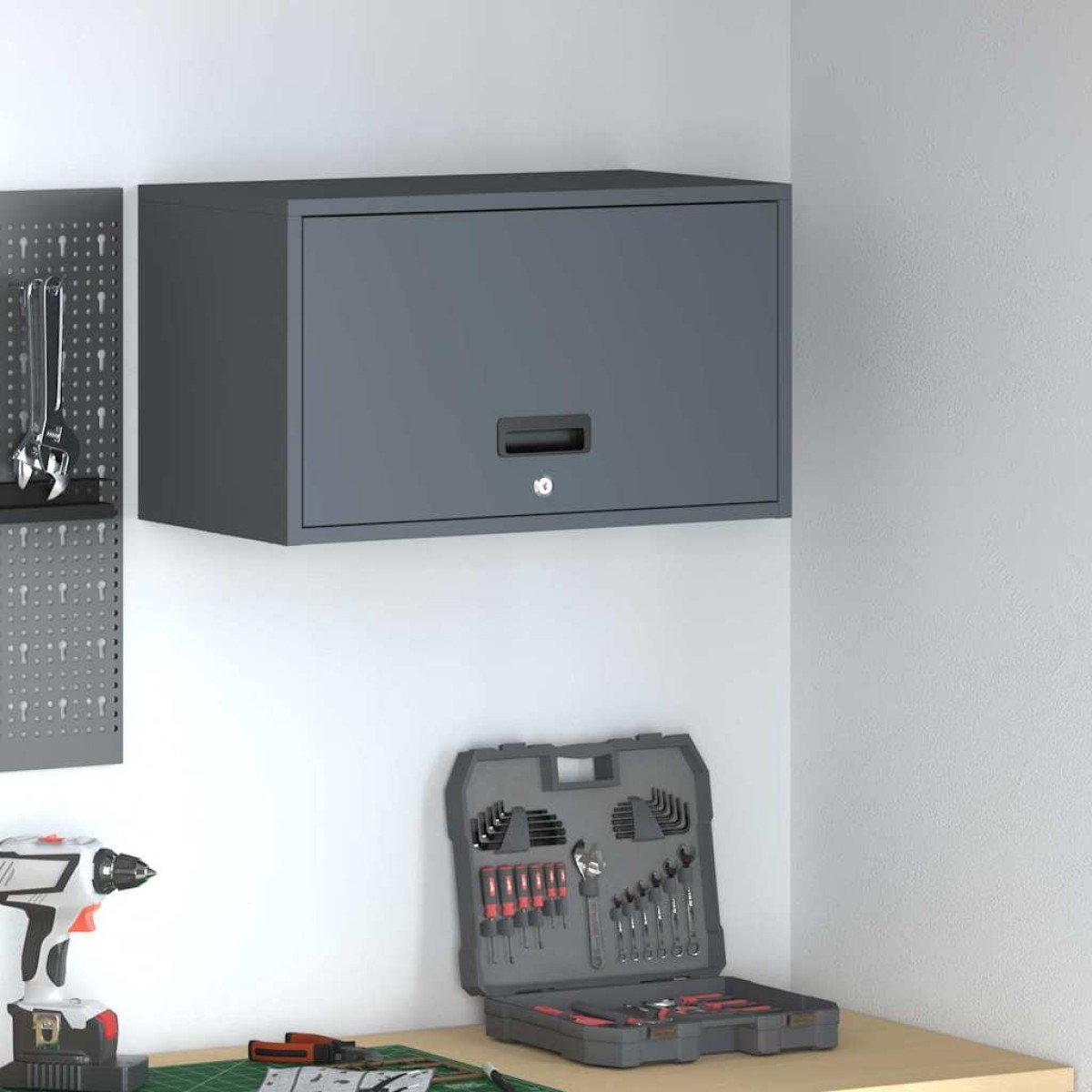 vidaXL Ντουλάπι τοίχου για γκαράζ Ανθρακί 60 x 33 x 35 εκ