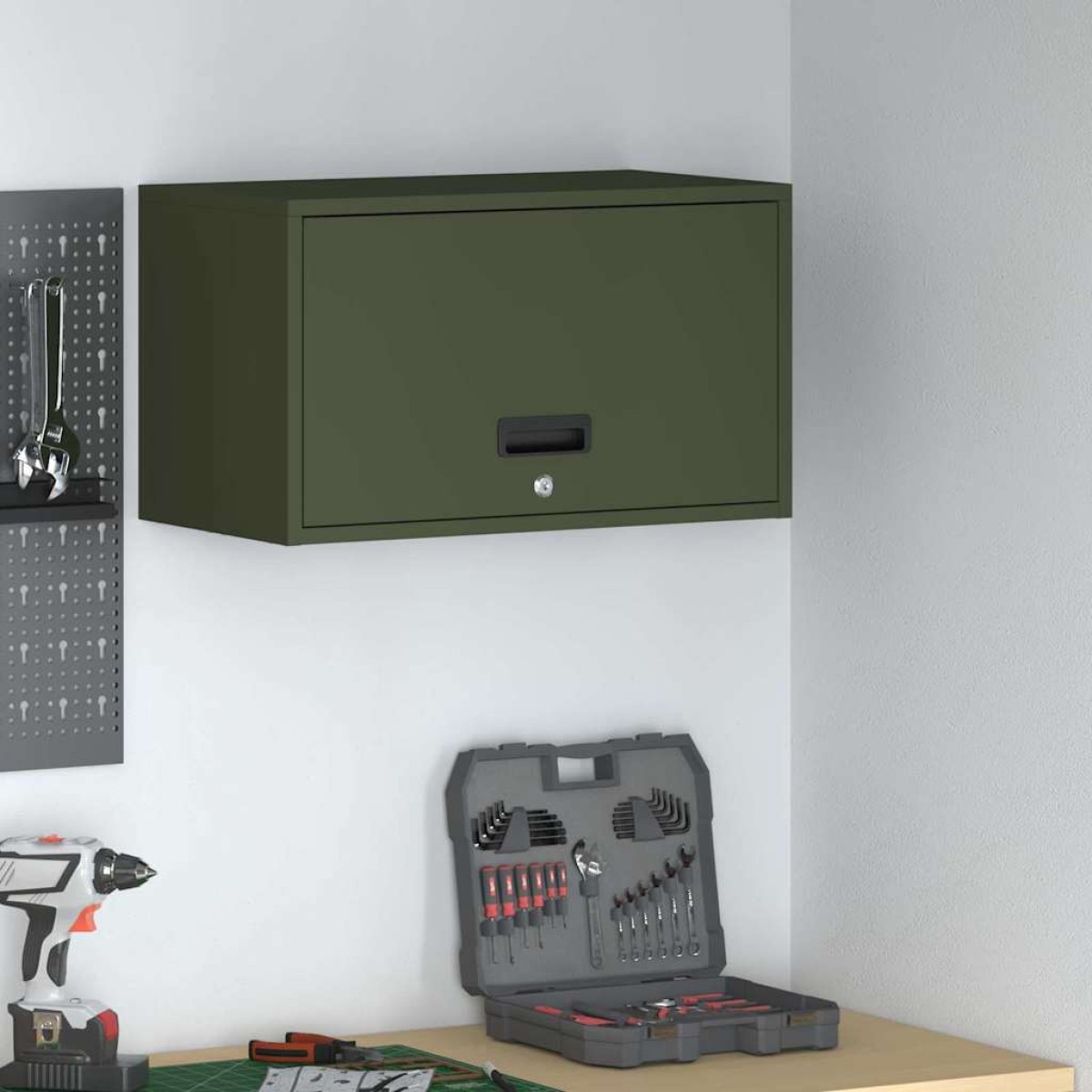 vidaXL Ντουλάπι τοίχου για γκαράζ Λαδί 60 x 33 x 35 εκ