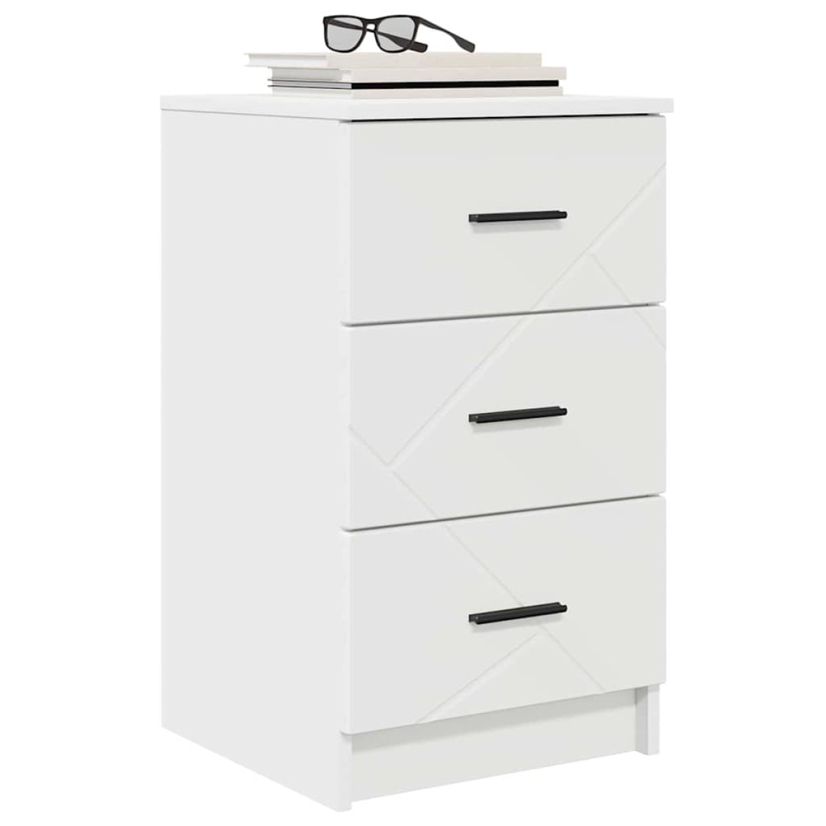 vidaXL Κομοδίνο Λευκό 38 x 38 x 66 εκ Επεξεργασμένο ξύλο