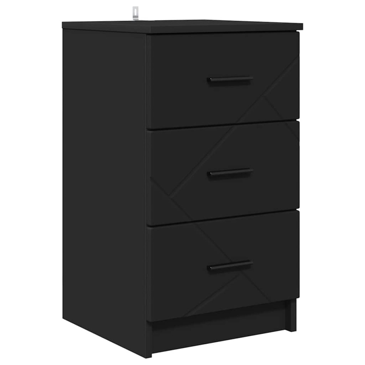 vidaXL Κομοδίνο Μαύρο 38 x 38 x 66 εκ Επεξεργασμένο ξύλο