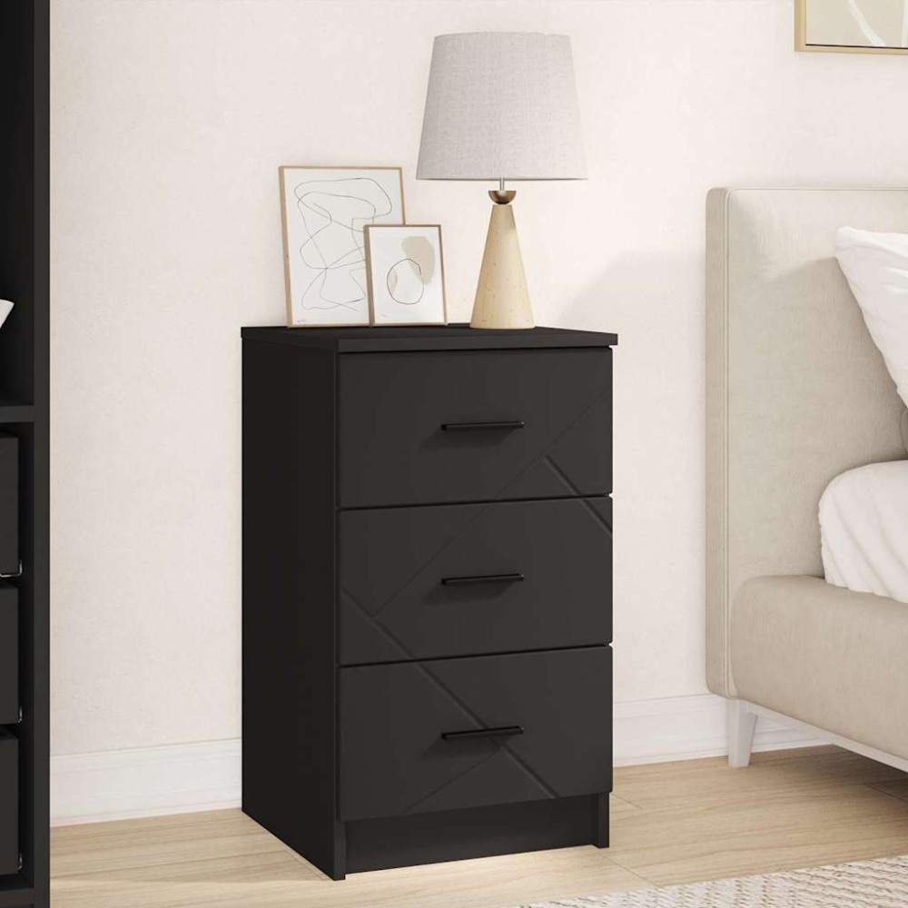 vidaXL Κομοδίνο Μαύρο 38 x 38 x 66 εκ Επεξεργασμένο ξύλο
