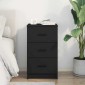 vidaXL Κομοδίνο Μαύρο 38 x 38 x 66 εκ Επεξεργασμένο ξύλο