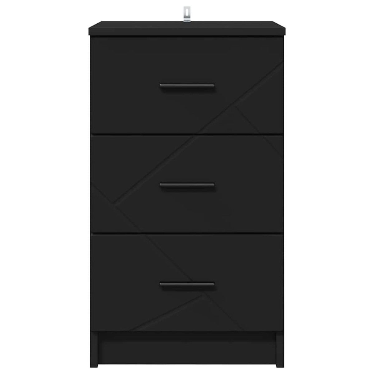 vidaXL Κομοδίνο Μαύρο 38 x 38 x 66 εκ Επεξεργασμένο ξύλο