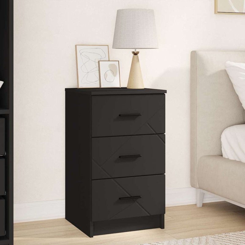 vidaXL Κομοδίνο Μαύρο 38 x 38 x 66 εκ Επεξεργασμένο ξύλο