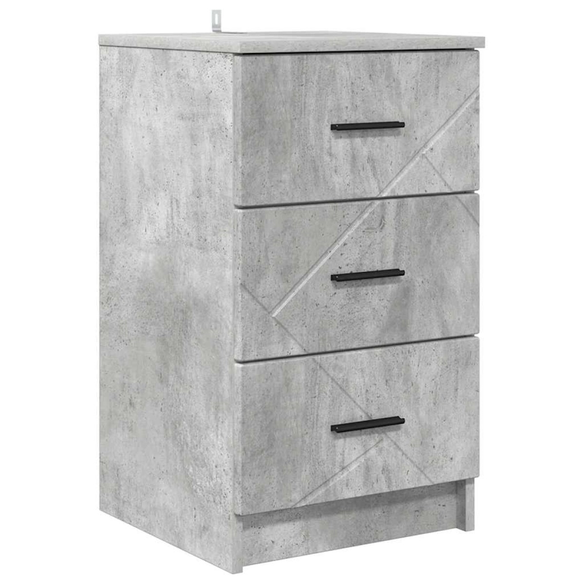vidaXL Κομοδίνο Γκρι σκυροδέματος 38 x 38 x 66 εκ Επεξεργασμένο ξύλο