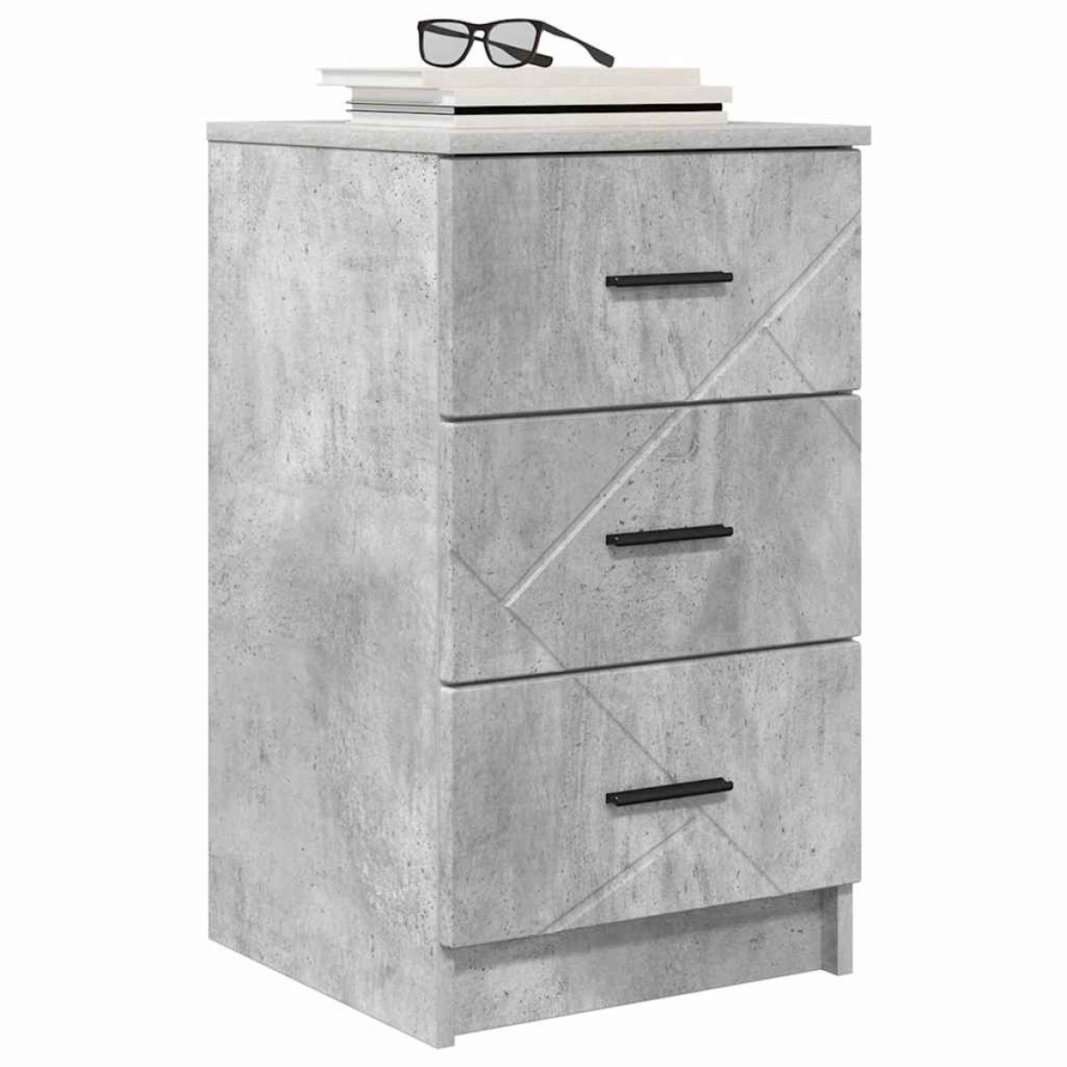 vidaXL Κομοδίνο Γκρι σκυροδέματος 38 x 38 x 66 εκ Επεξεργασμένο ξύλο