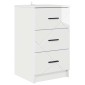 vidaXL Κομοδίνο Γυαλιστερό λευκό 38 x 38 x 66 εκ Επεξεργασμένο ξύλο