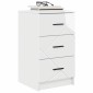 vidaXL Κομοδίνο Γυαλιστερό λευκό 38 x 38 x 66 εκ Επεξεργασμένο ξύλο
