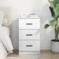 vidaXL Κομοδίνο Γυαλιστερό λευκό 38 x 38 x 66 εκ Επεξεργασμένο ξύλο