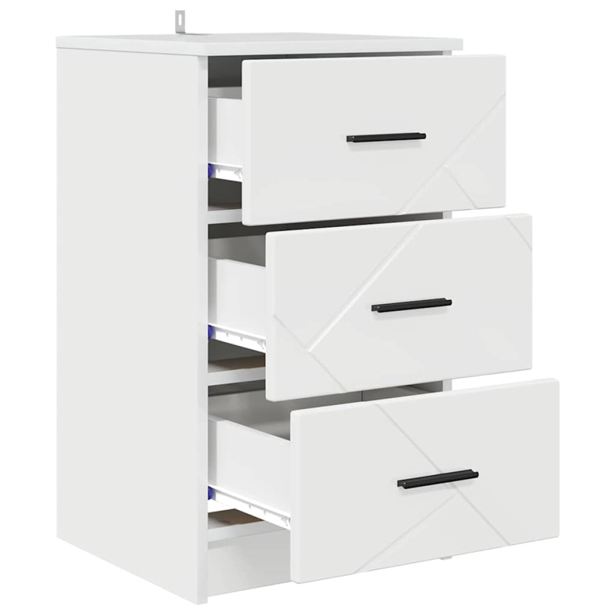 vidaXL Κομοδίνο Γυαλιστερό λευκό 38 x 38 x 66 εκ Επεξεργασμένο ξύλο