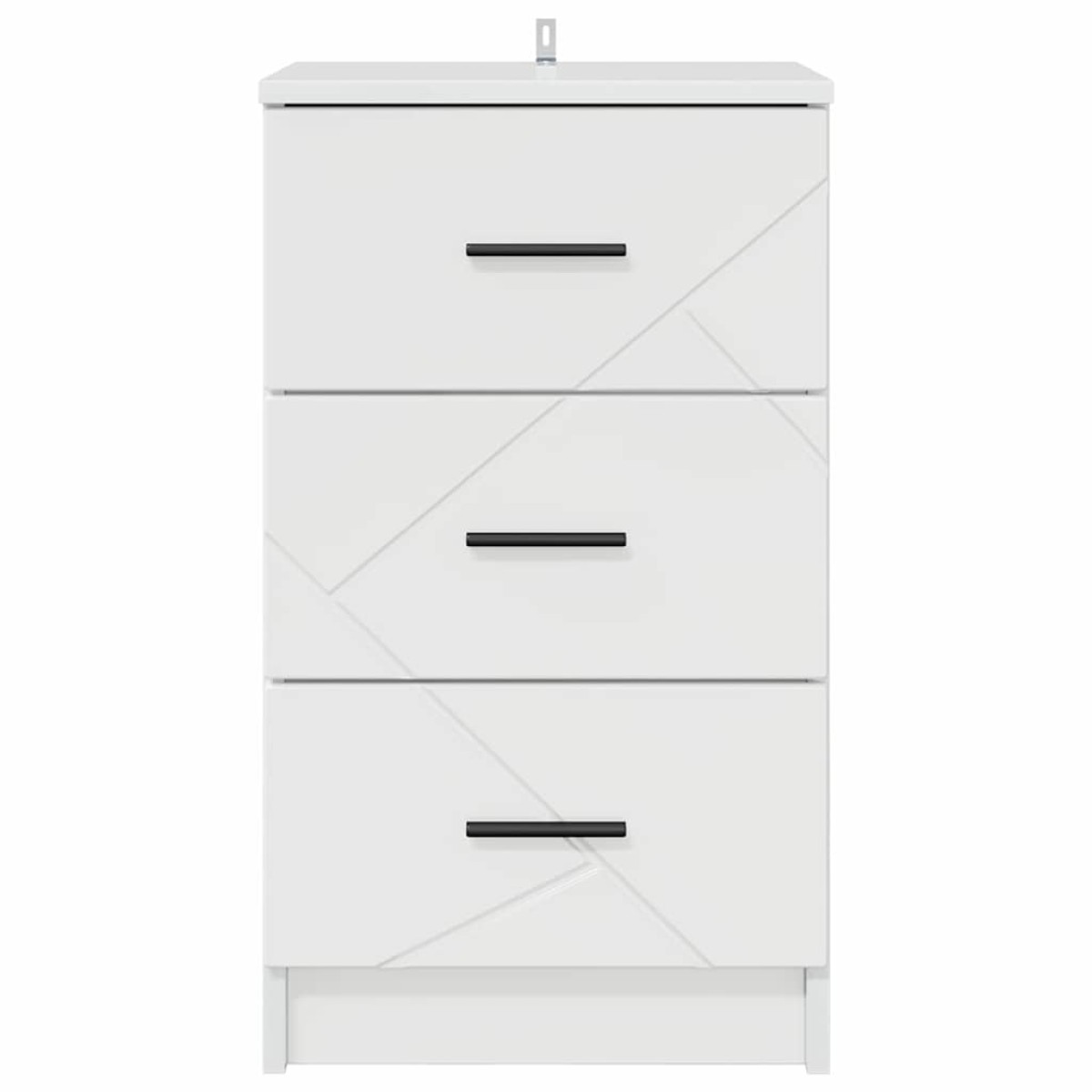 vidaXL Κομοδίνο Γυαλιστερό λευκό 38 x 38 x 66 εκ Επεξεργασμένο ξύλο