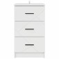 vidaXL Κομοδίνο Γυαλιστερό λευκό 38 x 38 x 66 εκ Επεξεργασμένο ξύλο