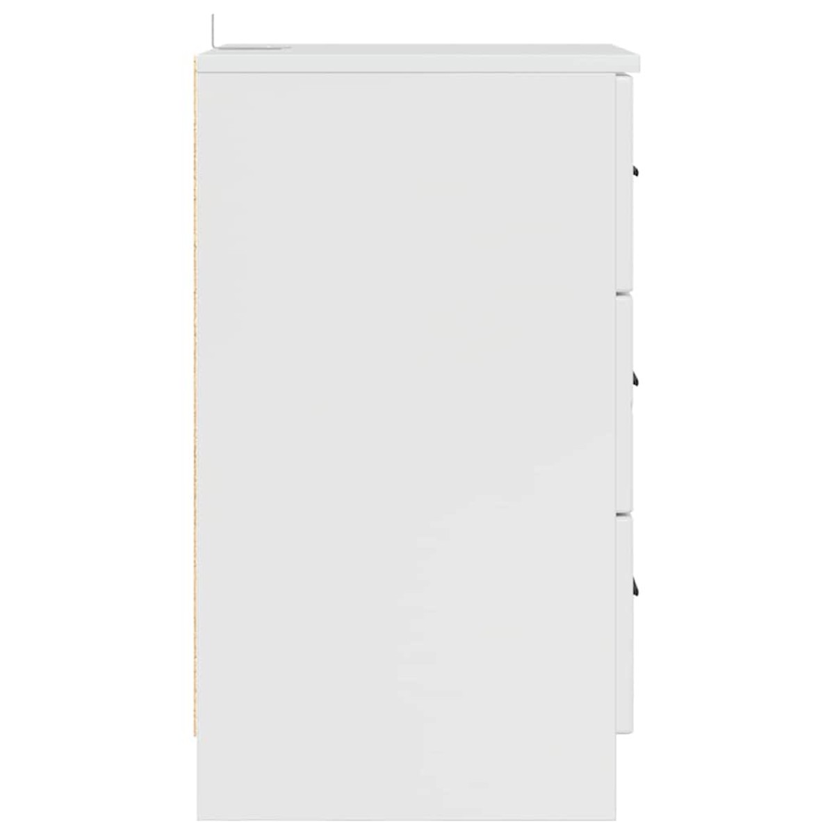 vidaXL Κομοδίνο Γυαλιστερό λευκό 38 x 38 x 66 εκ Επεξεργασμένο ξύλο
