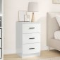 vidaXL Κομοδίνο Γυαλιστερό λευκό 38 x 38 x 66 εκ Επεξεργασμένο ξύλο