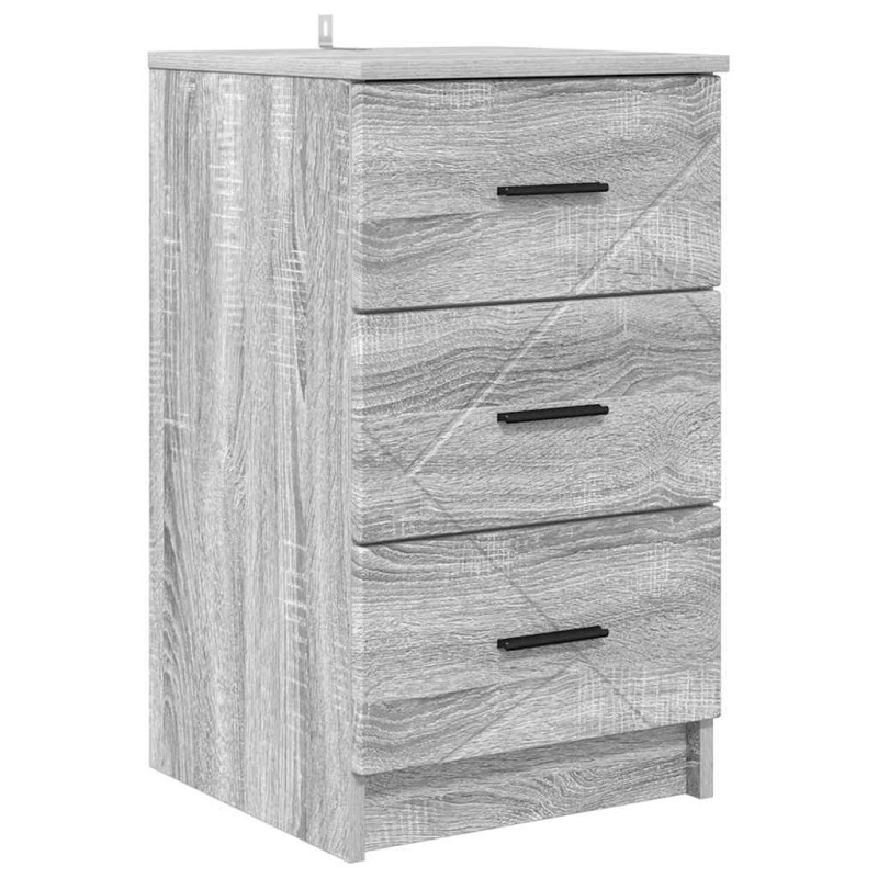 vidaXL Κομοδίνο Γκρι sonoma 38 x 38 x 66 εκ Επεξεργασμένο ξύλο