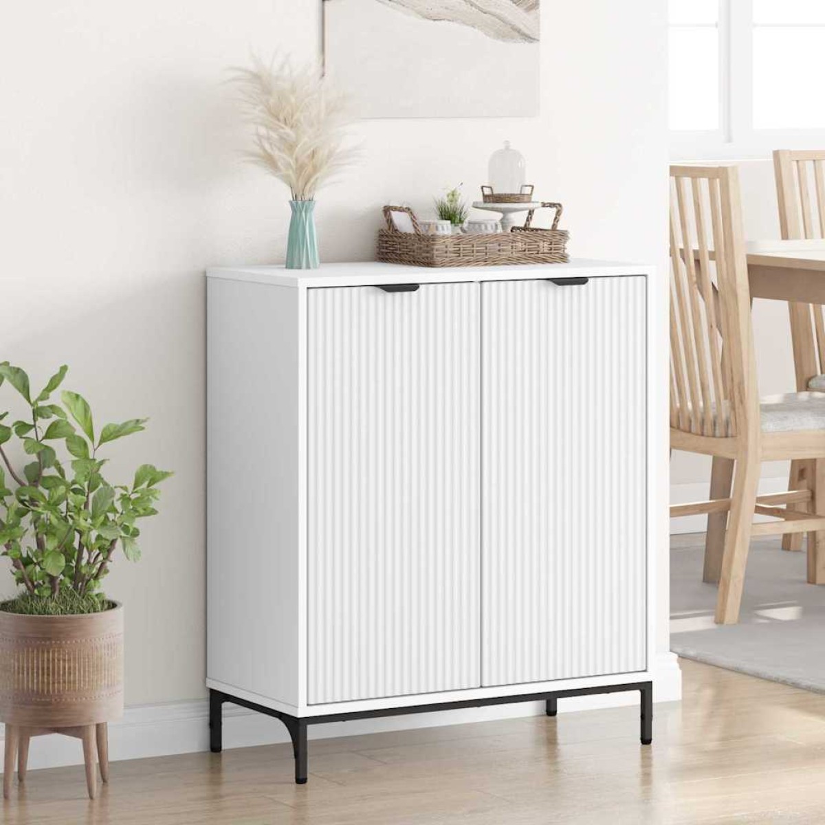 vidaXL Πλαϊνό γραφείο Λευκό 69,5 x 33 x 82 εκ. Επεξεργασμένο Ξύλο