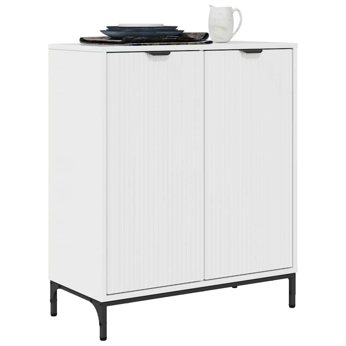 vidaXL Πλαϊνό γραφείο Υψηλής γυαλάδας λευκό 69,5 x 33 x 82 εκ.