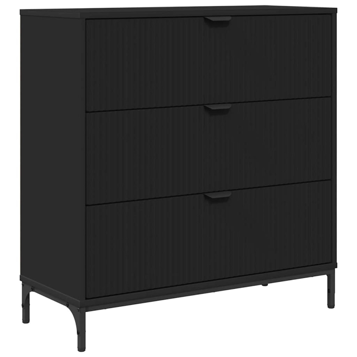 vidaXL Πλαϊνό γραφείο Μαύρο 79,5 x 33 x 82 εκ Επεξεργασμένο ξύλο