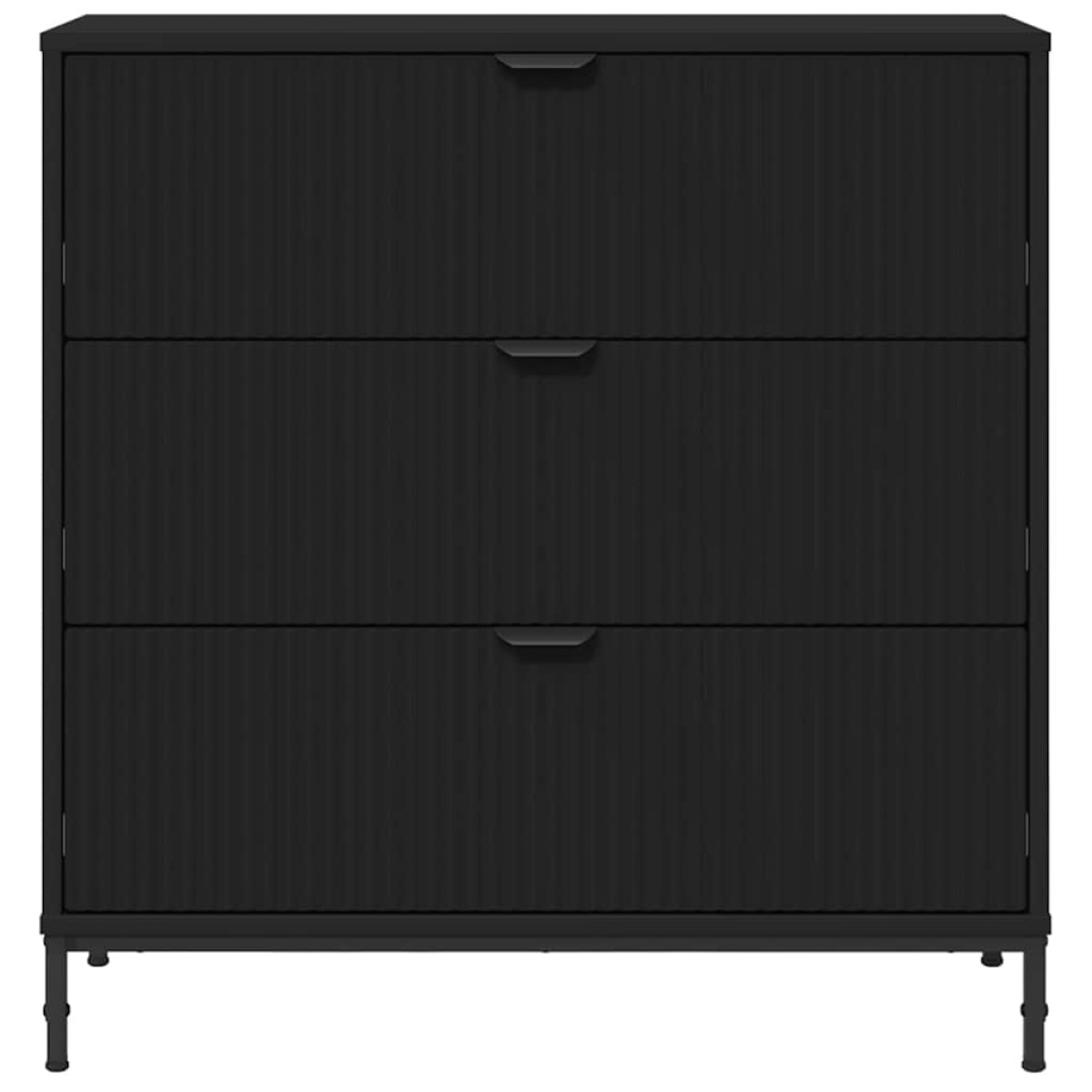 vidaXL Πλαϊνό γραφείο Μαύρο 79,5 x 33 x 82 εκ Επεξεργασμένο ξύλο