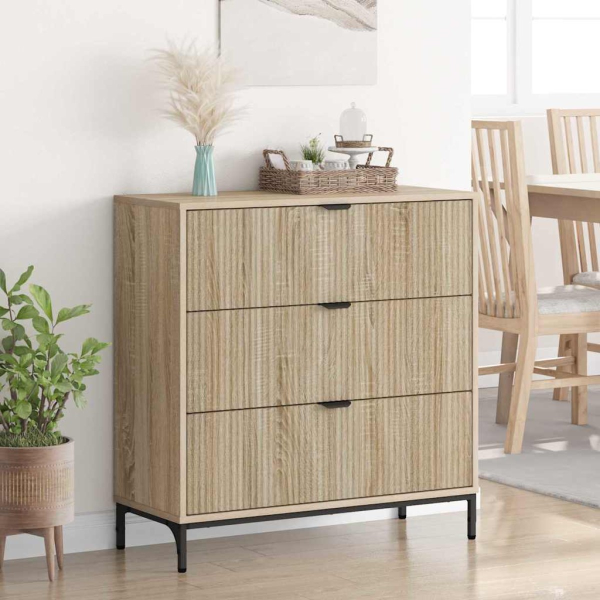 vidaXL Πλαϊνό γραφείο Δρύς Sonoma 79,5 x 33 x 82 εκ Επεξεργασμένο Ξύλο
