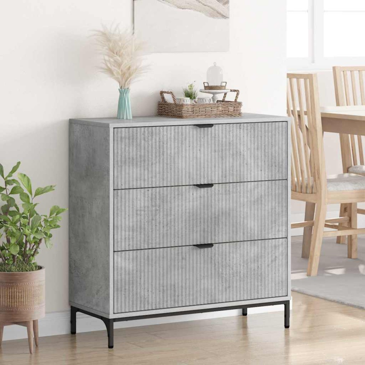 vidaXL Πλαϊνό γραφείο Σκυρόδεμα Γκρι 79,5 x 33 x 82 εκ