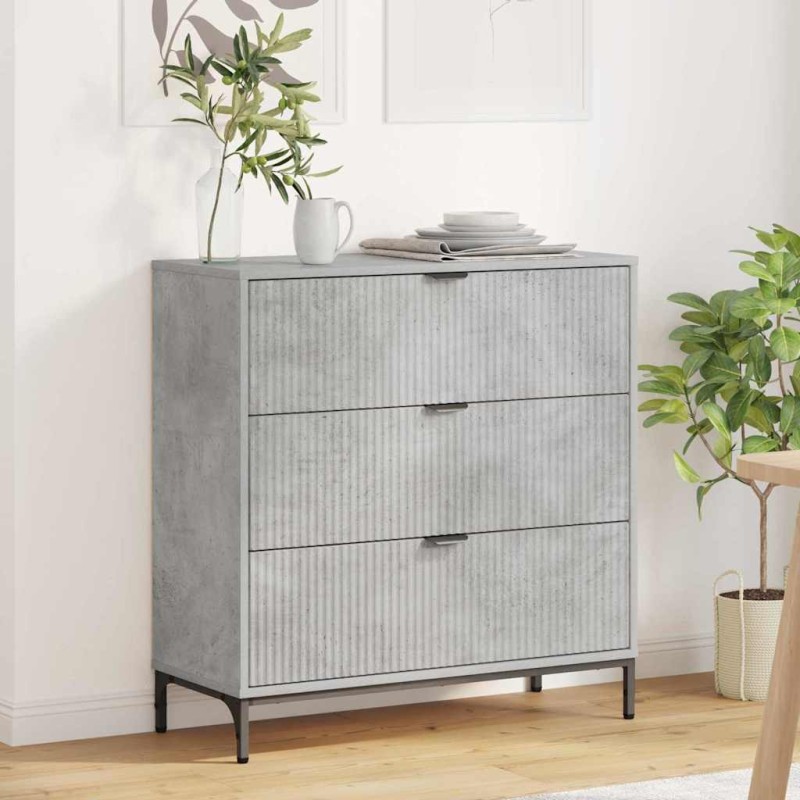 vidaXL Πλαϊνό γραφείο Σκυρόδεμα Γκρι 79,5 x 33 x 82 εκ