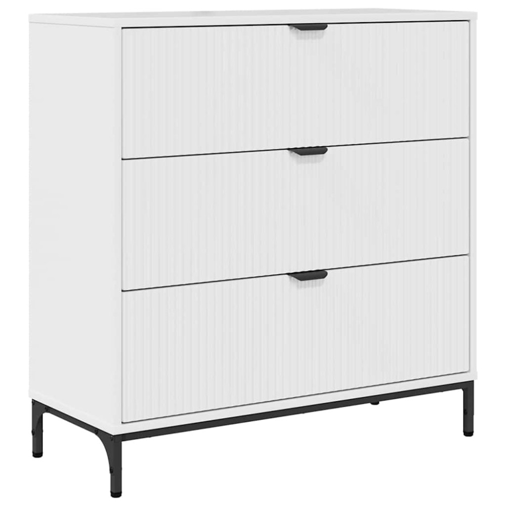 vidaXL Πλαϊνό γραφείο Υψηλής γυαλάδας λευκό 79,5 x 33 x 82 εκ