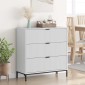 vidaXL Πλαϊνό γραφείο Υψηλής γυαλάδας λευκό 79,5 x 33 x 82 εκ