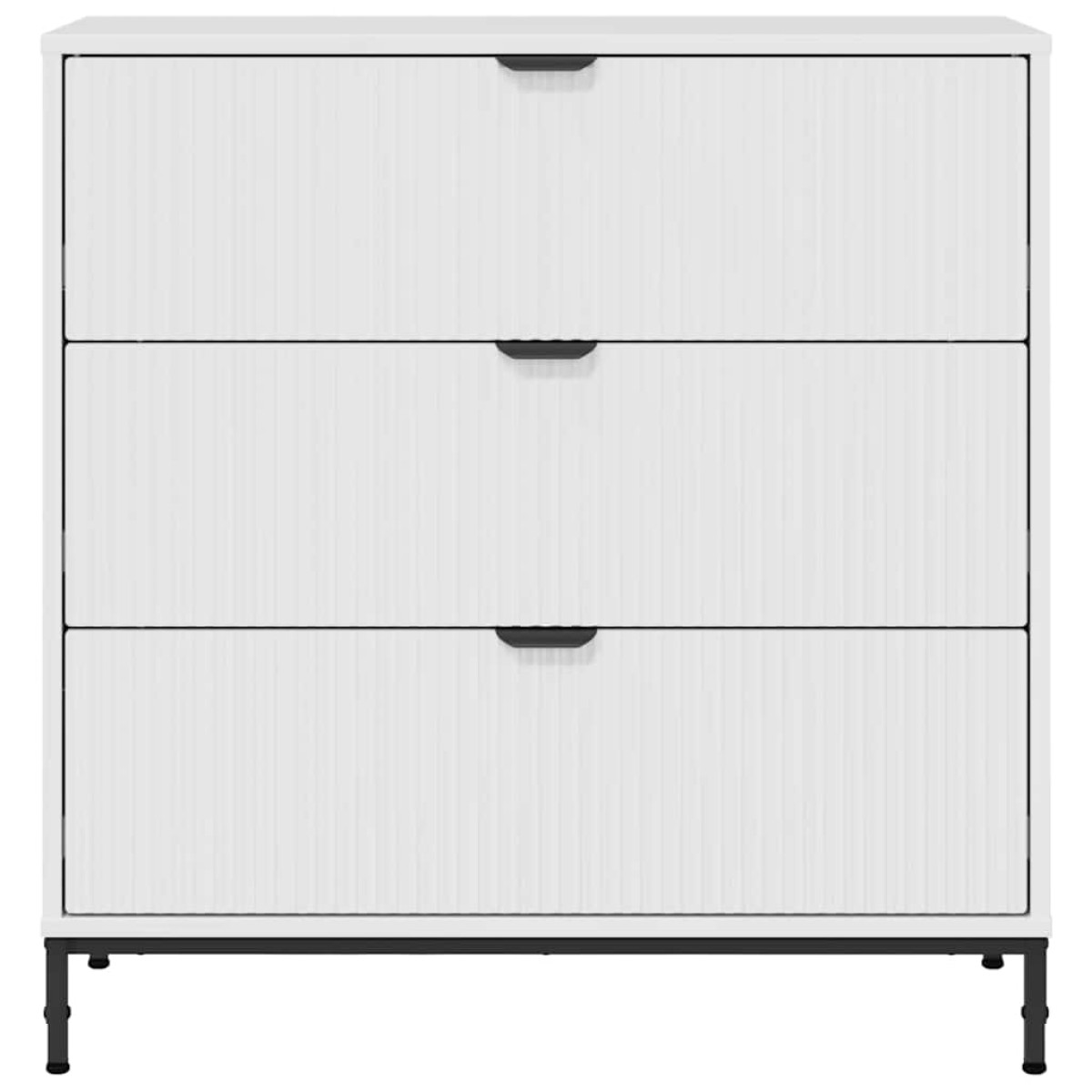 vidaXL Πλαϊνό γραφείο Υψηλής γυαλάδας λευκό 79,5 x 33 x 82 εκ